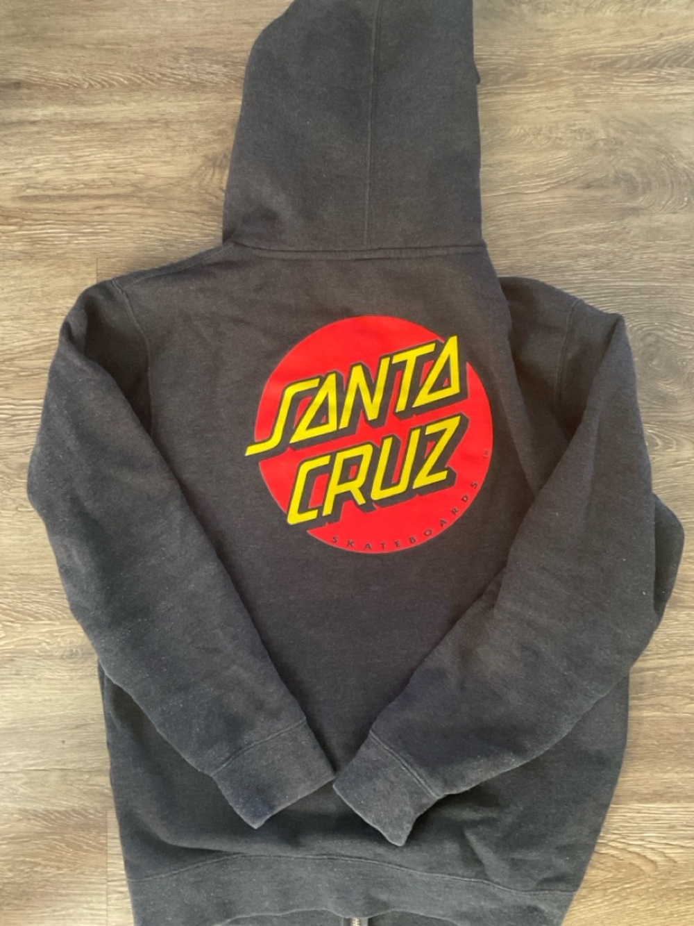 Santa Cruz Skateboards Black Zip-Up Hoodie Jacket M/L